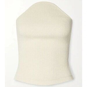 KHAITE Jericho Strapless ribbed knit top